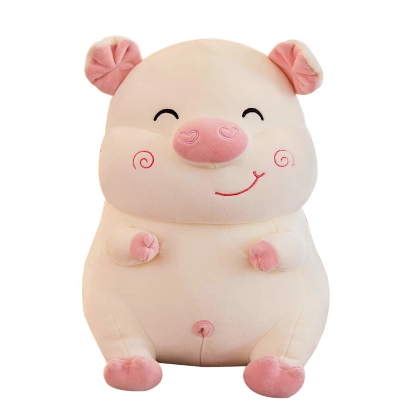 

30/40/50cm Cute Smiling Pig Plush Doll Stuffed Animal Cuddly Toy Sleeping Pillow A2UB