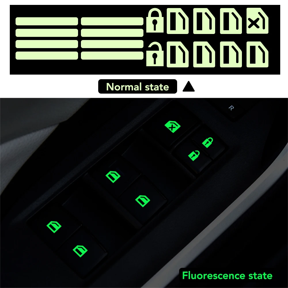 Автомобильной двери окна светящиеся кнопки Стикеры автомобильные аксессуары