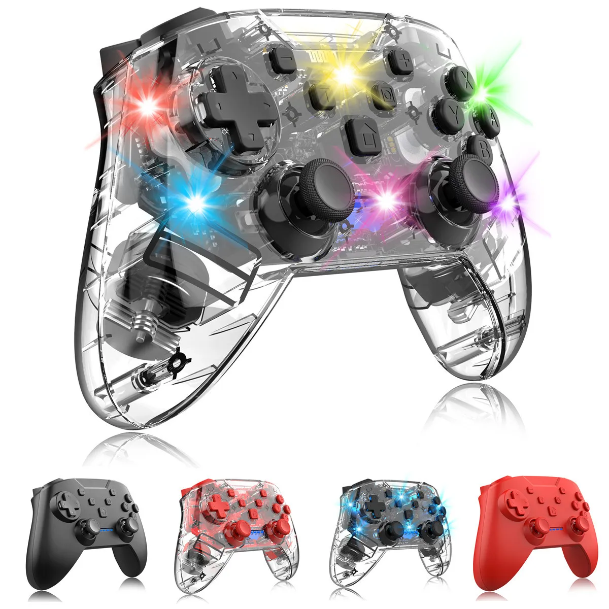 

Игровой контроллер для Switch, прозрачный беспроводной Bluetooth геймпад, пульт дистанционного управления, джойстик для Nintendo Switch NS Pro