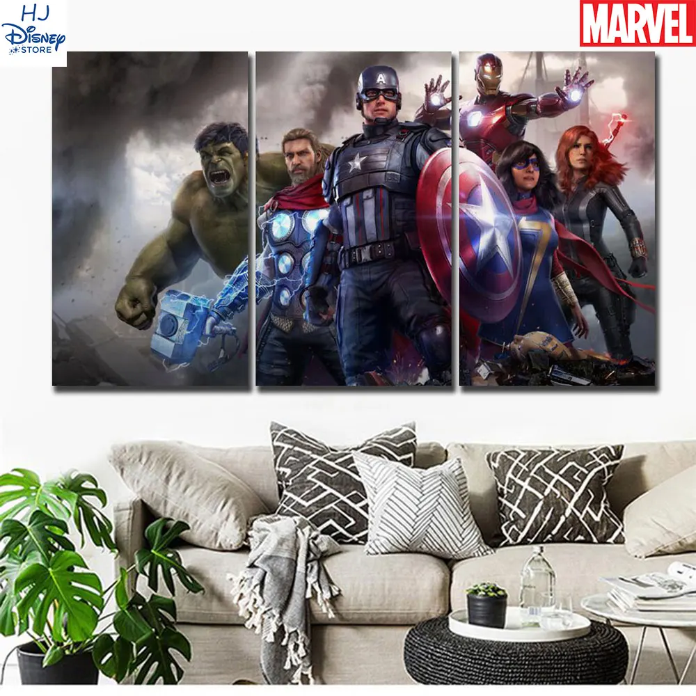 

3 Piece No Frame Home Decor The Avengers Super Hero Painting HD Print Marvel Canvas Poster Wall Picture for Room Decoration Gift