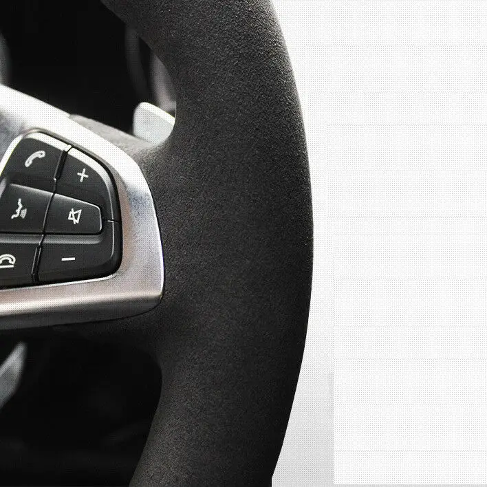 

Carbon fiber Red leather Car Steering Wheel Cover DIY on Wrap Cover Car interior decoration For Toyota camry 2018