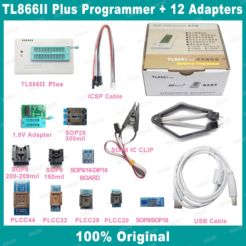 

Программатор XGECU TL866II Plus + 12 элементов Универсальный BIOS Nand лучше, чем EZP2019/2010/2013/TL866A/TL866CS