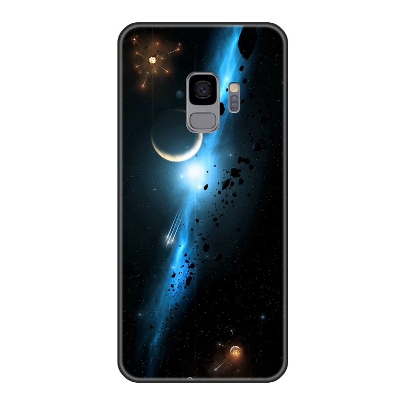 Черная Звездная космическая задняя крышка для Samsung Galaxy S8 S9 Plus S5 S6 S7 Edge мягкий