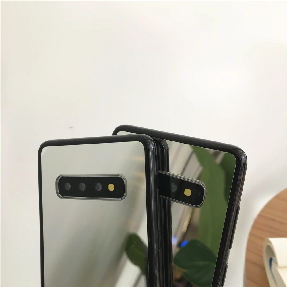 Black Bumper Mirror Plating Silicone TPU Case For Samsung Galaxy S10 S10E S9 S8 A10 A20 A30 A50 A70 M10 Cover Soft Phone Cases |
