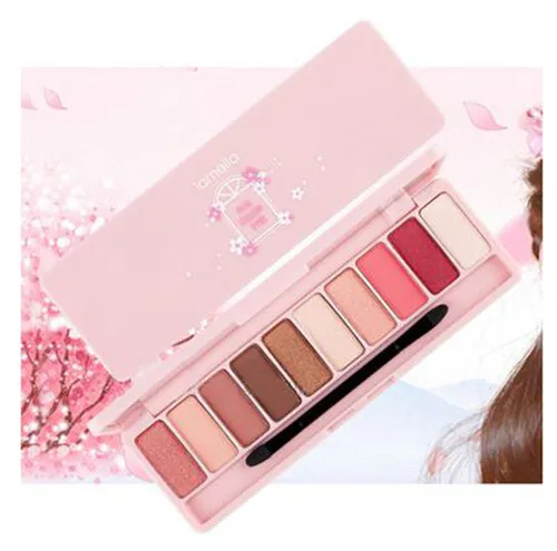 Палитра для макияжа матовые блестящие тени век 10 цветов бриллиантовые мерцающие