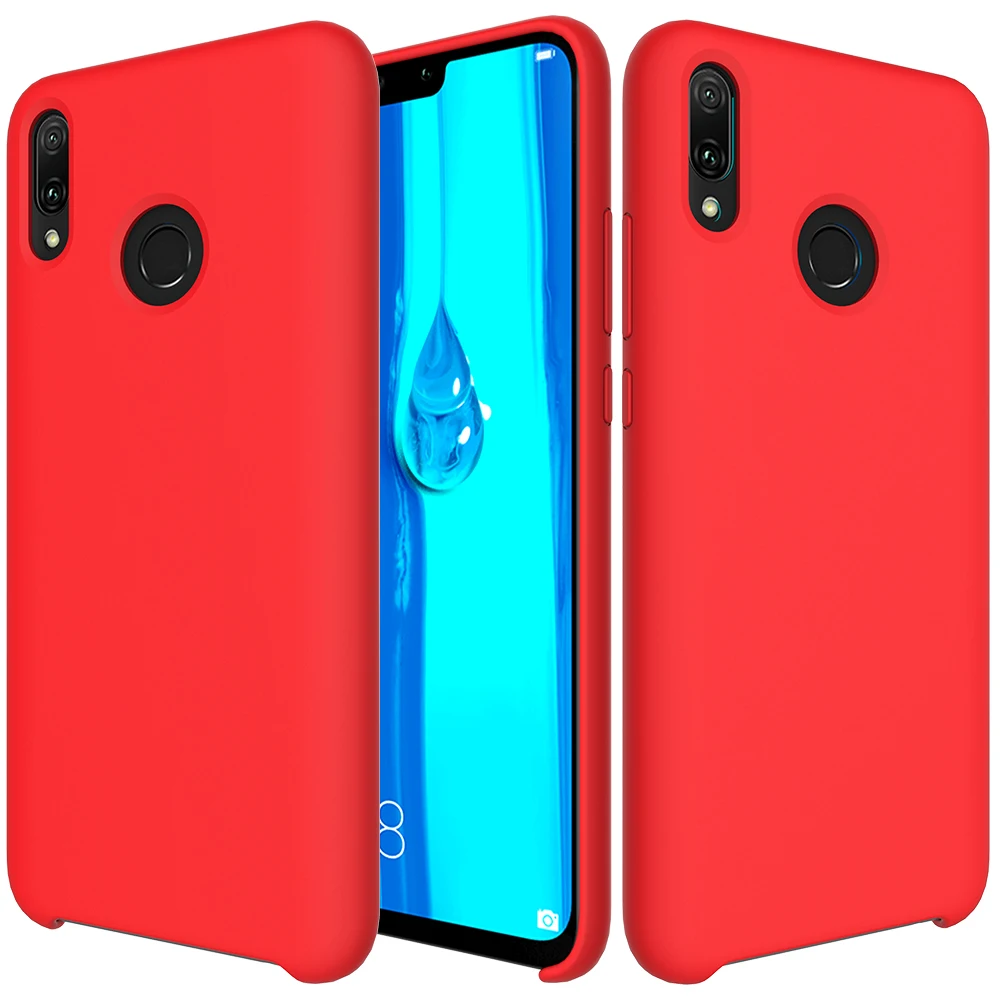Красный Для Honor 8c чехол-накладка для huawei Honor 8C мягкий жидкий силиконовый чехол-накладка для Honor 8 C Ультратонкий матовый полуобернутый чехол - Цвет: Красный