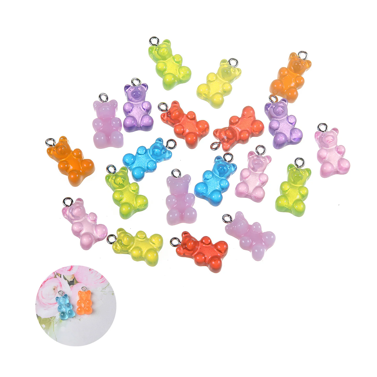 

Lightweight Resin Lovely Mixed Colorful Soft Bear Flatback With Hook Cabochon Scrapbook Kawaii DIY Embellishments Accessories