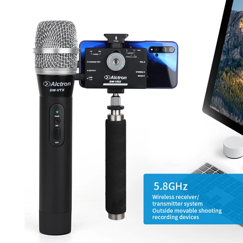Беспроводная система приемника/передатчика Alctron DW-V для записи интервью со