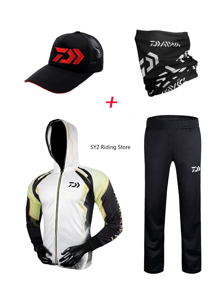 

2021 New Fishing Clothing Quick Drying Outdoor Sports Fishing Clothes Breathable Anti-uv Short Sleeve 4 Piece Fishing Suit