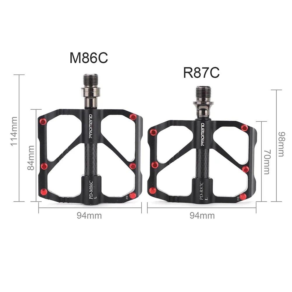 

PROMEND Aluminum Alloy Bike Pedal 3 Seal Bearings High Strength Durable 12 Anti-Slip Nails Ultralight Bicycle Accessories