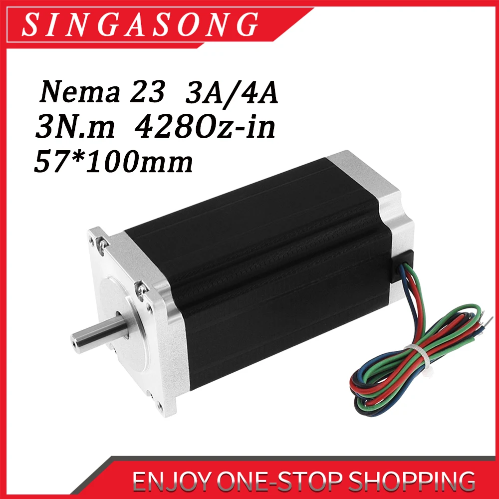 NEMA23 шаговый двигатель 57x112 мм 4-свинец 3A 4A 3N. М/Nema 23 шаговый двигатель 112 мм 428Oz-in для 3D принтер для гравировальный станок с ЧПУ, фрезерный станок с ЧПУ