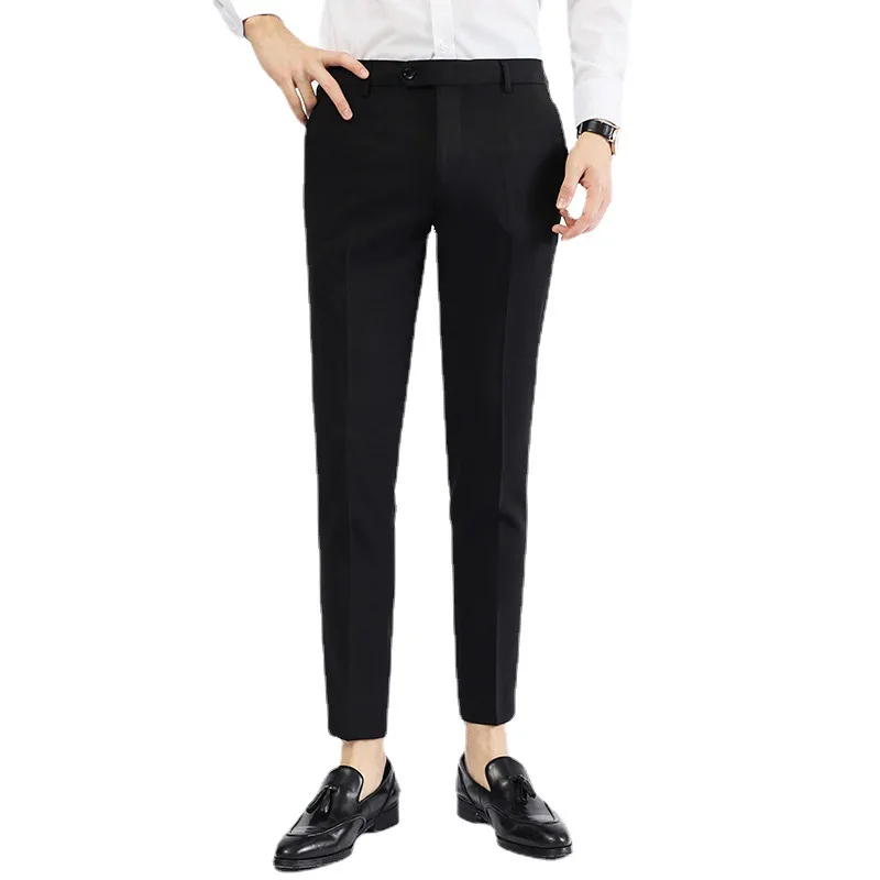 

Spring and summer casual pants for men's trousers, Korean version slim slim leg pants, ironing free pants, drape feeling pants f