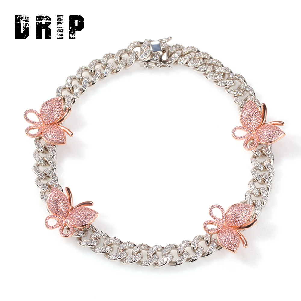 Ожерелье из кубинской розовой бабочки с фианитами 12 мм|Ожерелья подвеской| |