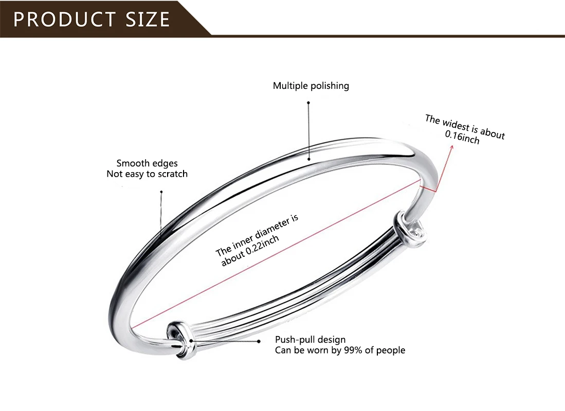 

Silver Color Snake Chain Fine Bracelet Fit European Charm for Women Jewelry Making New Fashion Adjustable Cuff Opening Gift