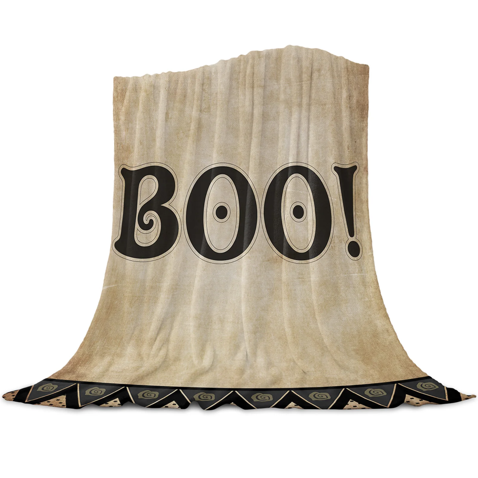 

Halloween Retro Flannel Blanket for Sofa Microfiber Throw Bedspread Blanket Cover for Bed