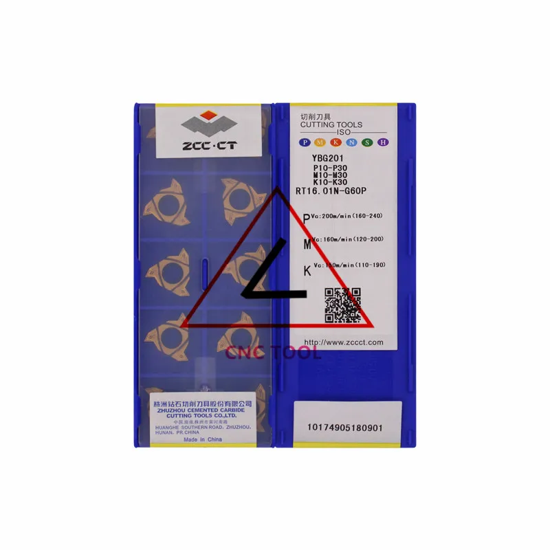 

Вставки для токарной обработки ZCCCT RT16.01N-G60P YBG201, 10 шт.
