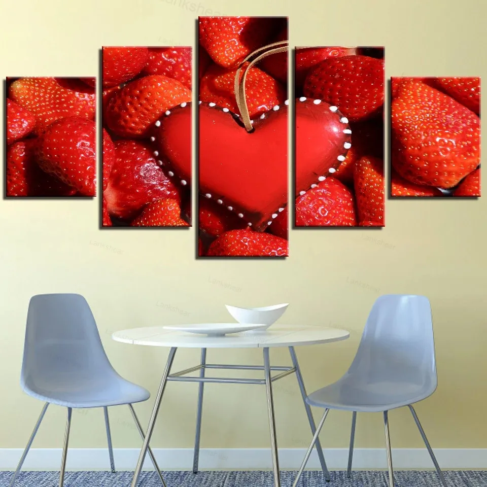 5 панелей домашний декор летний холст художественные принты фрукты плакаты
