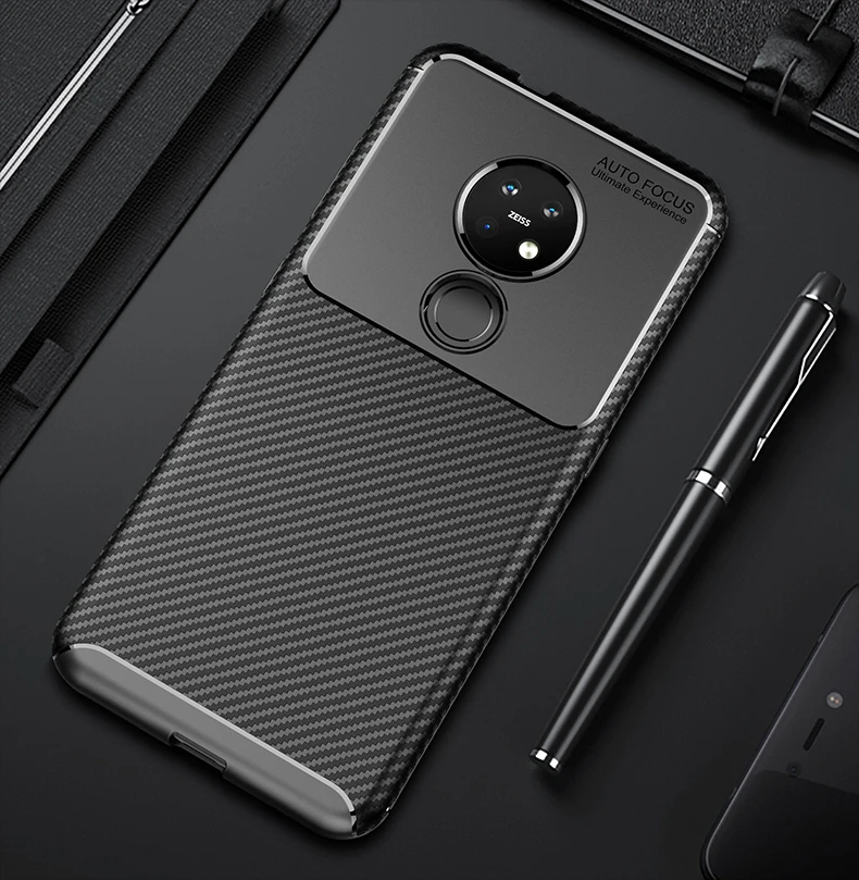 Чехол для Nokia 7 2 мягкий силиконовый ударопрочный чехол из углеродного волокна