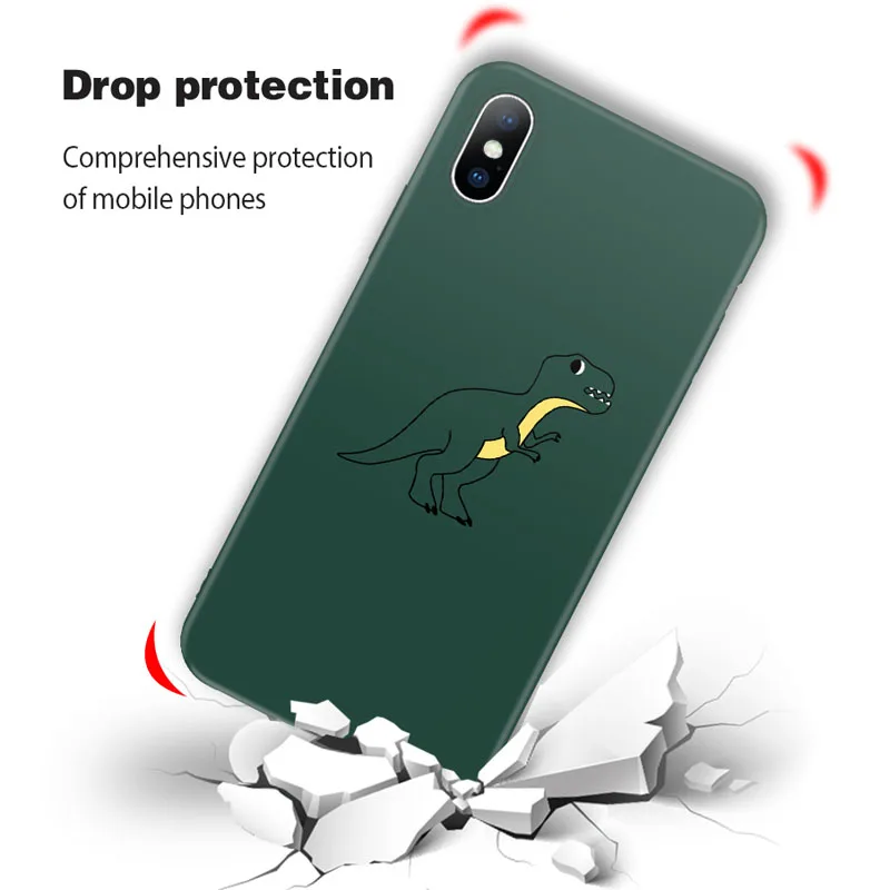 Чехол для телефона Lovebay с рисунком динозавра из мультфильма для iPhone 11 Pro Max X XR XS MAX 6 6s 7 8 Plus с сердечком из мягкого ТПУ чехол для iPhone 5 5S se