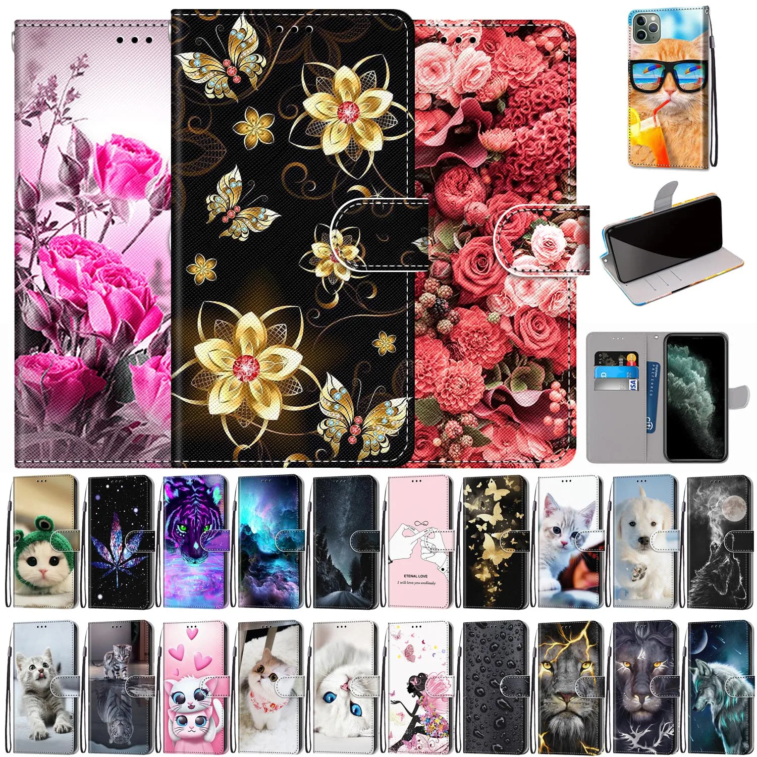 

For Huawei Y3 Y5 Y6 Lite 2017 2018 Honor 6 Play Flip Leather Phone Case Coque For Huawei Y 3 5 6 Wallet Card Kickstand Book Slot