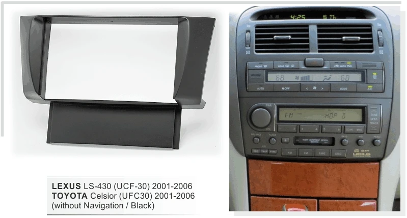Двойная Din Автомобильная аудиорамка для Lexus LS430 LS-430 Toyota celyor 2001-2006 комплект отделки
