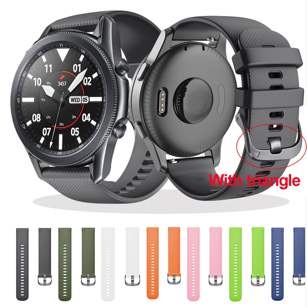 

Hot 20 22mm Silicone Vivoactive3 Watchband Strap for Garmin Vivoactive 3 4 samsung galaxy watch3 41 45mm Bracelet Wristband band