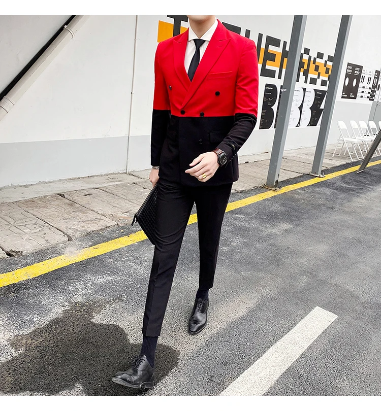 Traje Novio, мужские вечерние костюмы контрастных цветов, мужские костюмы для сцены, приталенные костюмы, брюки для выпускного, двубортный костюм, мужской костюм