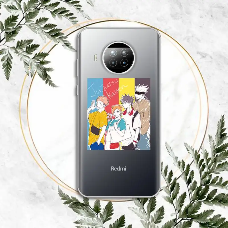 

Japan anime Jujutsu Kaisen Phone Case Transparent for Xiaomi Redmi note 10 t 8 9 pro lite 11