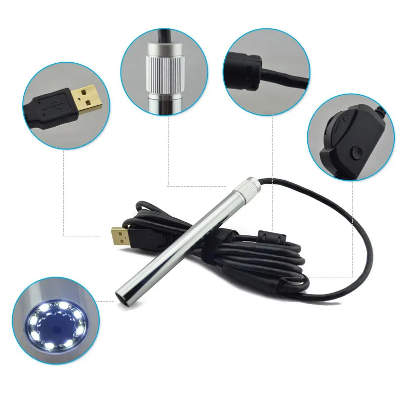 

1-500X HD USB Zoom Digital Electronic Microscope LED light magnifying glass With base Bracket Endoscope Camera