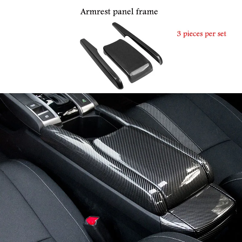 ABS карбоновая рамка подлокотник антиударный декор наклейки для Honda Civic 10 2016 2017 2018