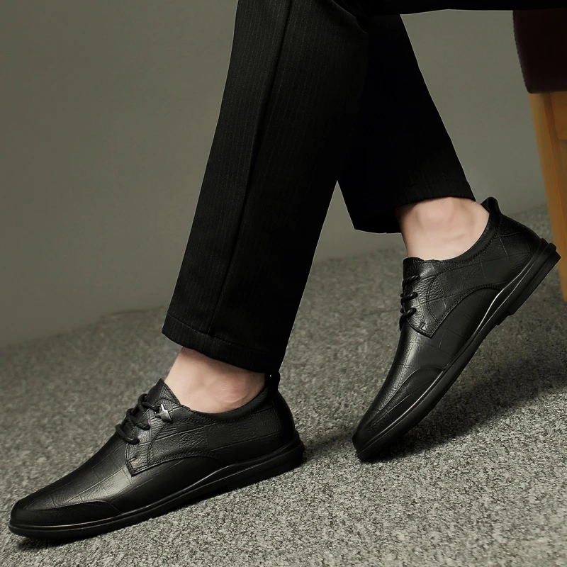 Мужские оксфорды Мужская обувь из натуральной кожи мокасины на шнуровке