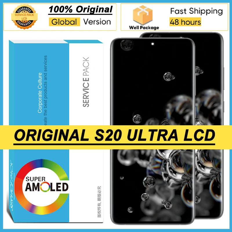 100% Оригинальный 6 9 ''дисплей для Samsung Galaxy S20 Ultra G988F G988B/DS ЖК-дисплей с сенсорным