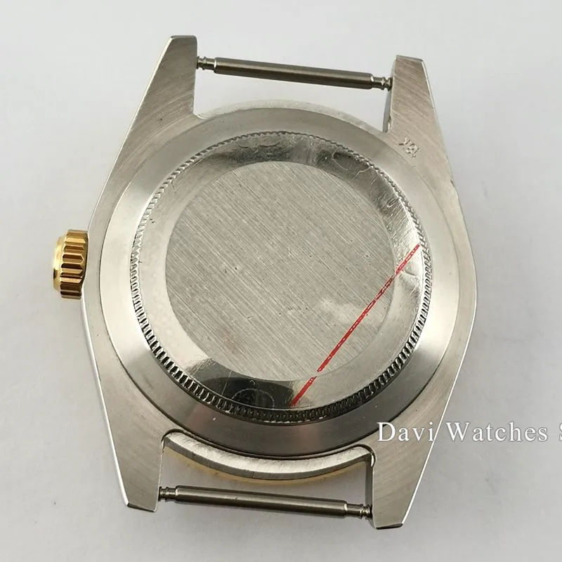 Bliger Watch Case 39mm sapphire glass Silver gold plated Parts fit ETA 2836 DG2813 3804 Miyota 8215 821A | Наручные часы