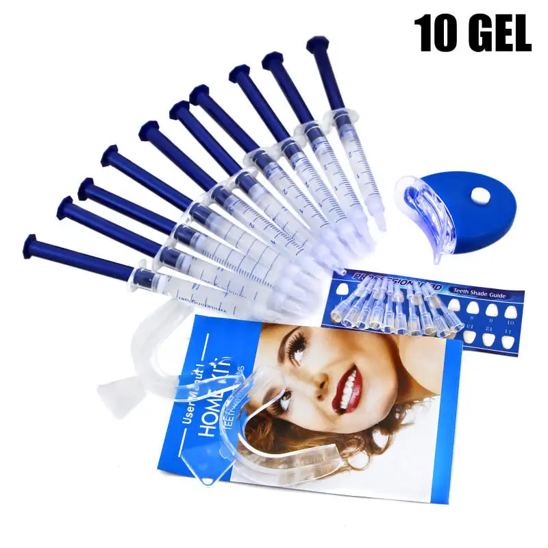 10 Gels Отбеливающий Гель-лак для зубов, набор для пероксида, Профессиональные Отбеливающие инструменты для гигиены и ухода за зубами, отбеливающий светодиодный светильник - Цвет: 10 Gels