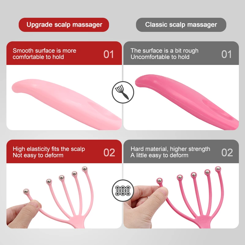 

Hot Seller Scalp Massager Steel Ball Head Massage Relaxation Five Finger Massager For Head