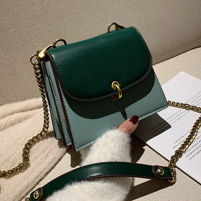 Двухсторонняя квадратная сумка Кроссбоди контрастных цветов 2020 модная новая