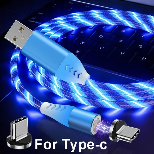 

1M cable USB data line car Streamer data cable phone charging fast charging 360 degree magnetic data line auto accessories