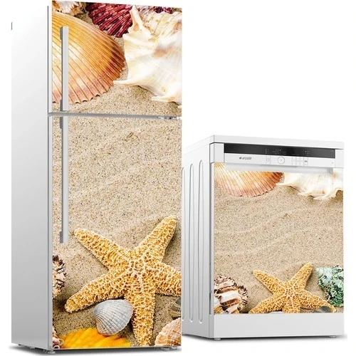 

Wall Art PVC Waterproof Wallpaper Home Fridge Decor 3d Dishwasher Sticker Self Adhesive Renew Printing Paste Starfish Picture