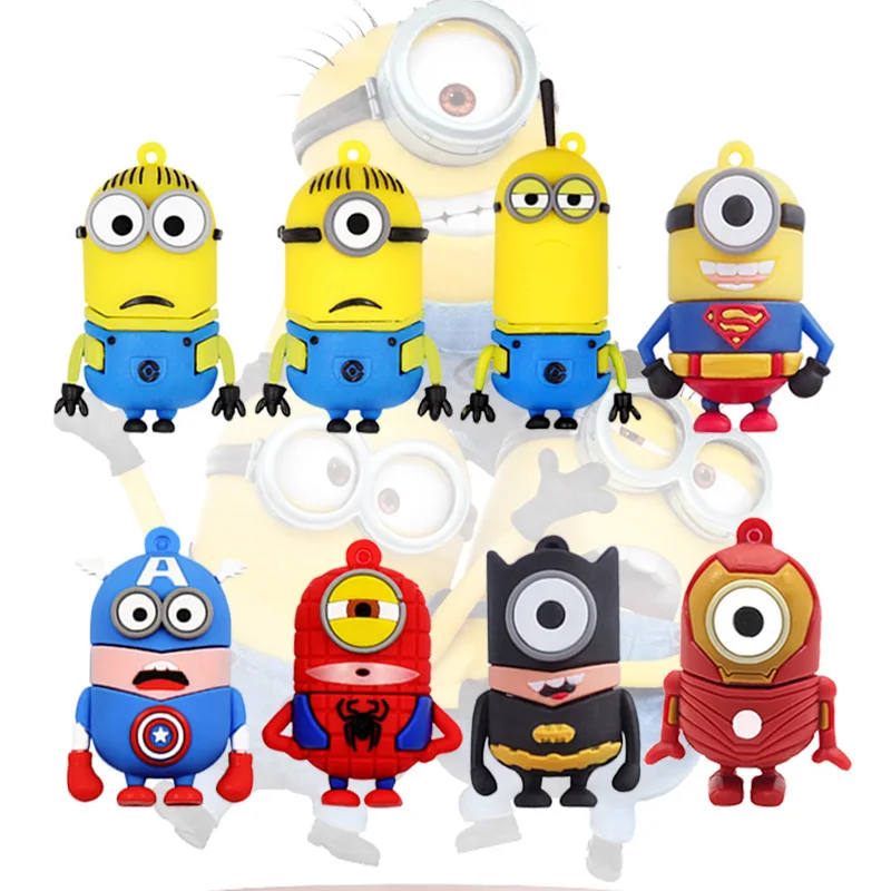 Мультяшный флеш накопитель Super Hero minions usb 64 ГБ 32 16 8 4 ГБ|USB флэш-накопители| |