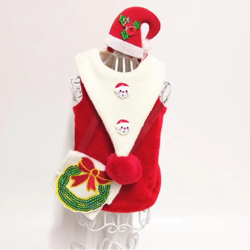 

Новинка 2019 Amazon Рождественская большая, средняя и маленькая одежда для домашних животных с мешком для закусок Одежда для собак товары для до...