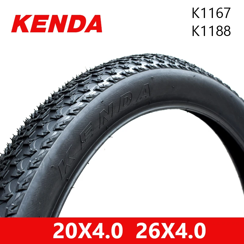 1pc KENDA K1188/K1167 Bicycle ATV Tyre Beach Bike Tire 26x4.0 20x4.0 24*4.0 City Fat Tyres Snow Tires Ultralight Wire Bead |