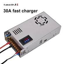 12V lifepo4 charger 12.6v 14.6V 30A battery charger 40A 50A aluminum housing 110V220V current and voltage dual display adapter
