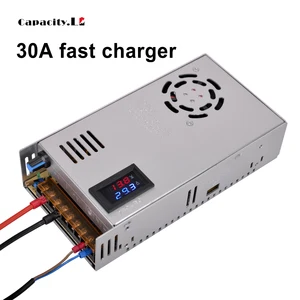 12v lifepo4 charger 12 6v 14 6v 30a battery charger 40a 50a aluminum housing 110v220v current and voltage dual display adapter free global shipping