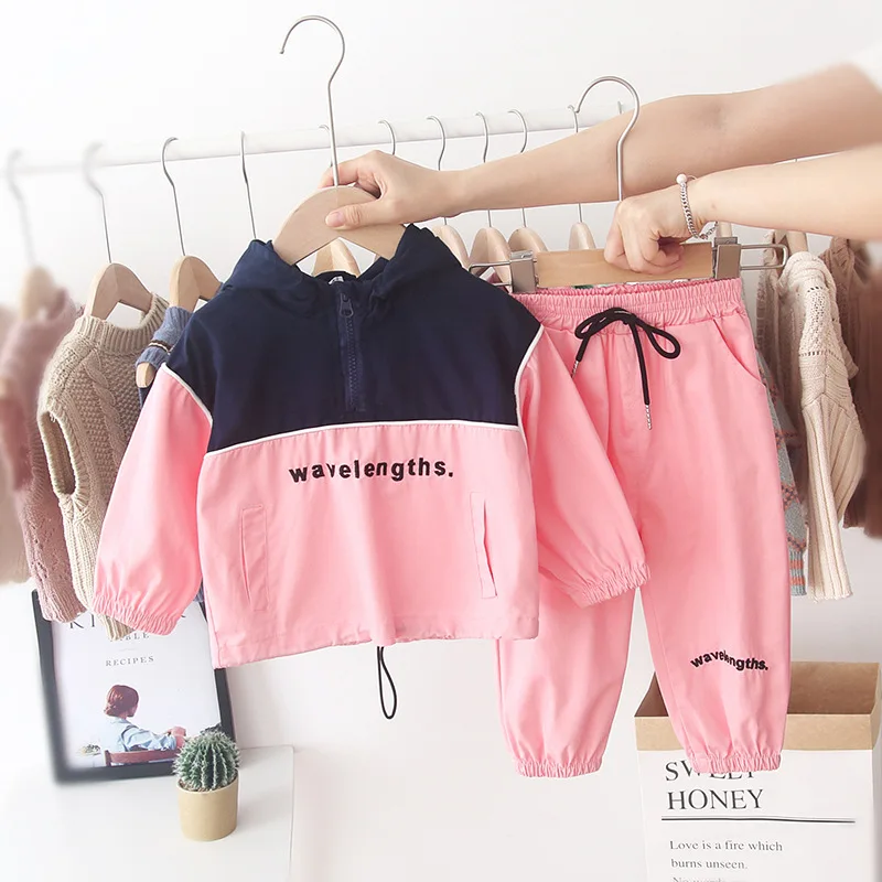 

2021 spring and autumn baby 2-piece set trendy casual girl's suit for small and medium children