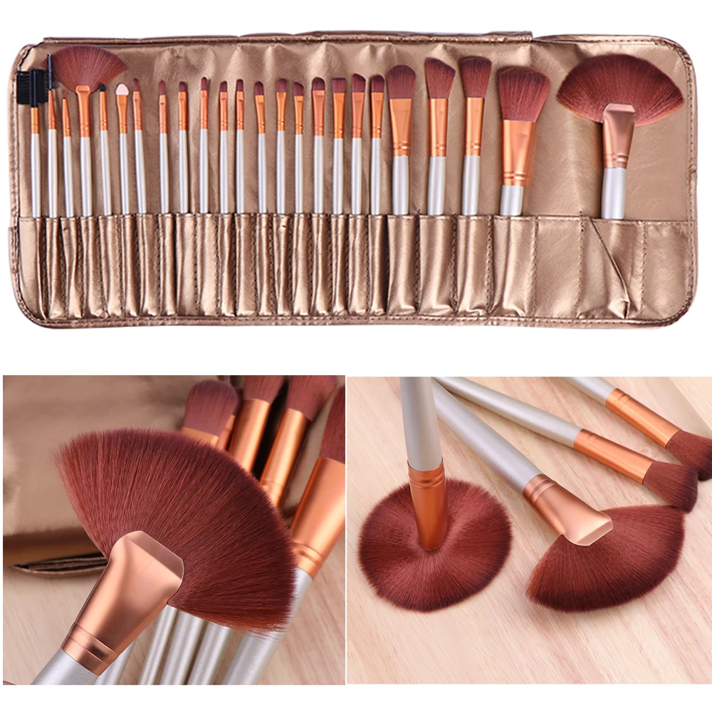 24 шт. наборы кистей для макияжа с сумкой Профессиональные кисти натуральных