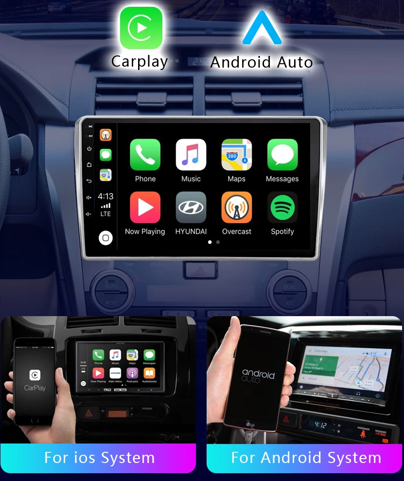 Roadwise Android автомобильный радиоприемник мультимедийный Carplay для land Cruiser Toyota Prado 120 2003