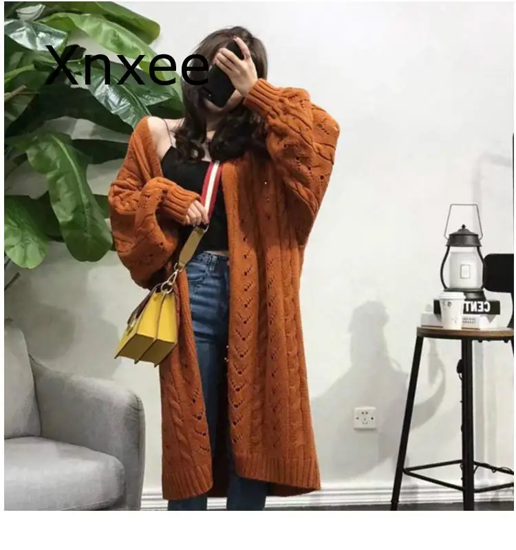 

Cardigan Women Long Sleeve Trend Hollow Women's Knitted Sweater Loose Leisure Plus Size Cardigan