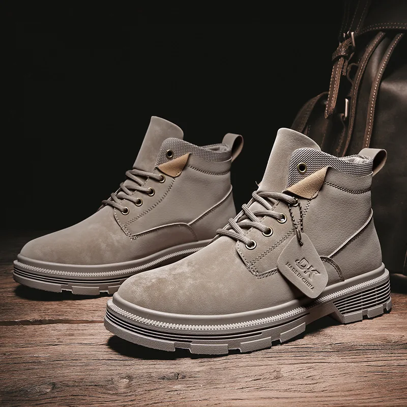 

Мужские ботинки-мартинсы 2019, мужская обувь, зимние дышащие высокие кожаные ботинки, локомотивные рабочие короткие ботинки, мужские ботинки
