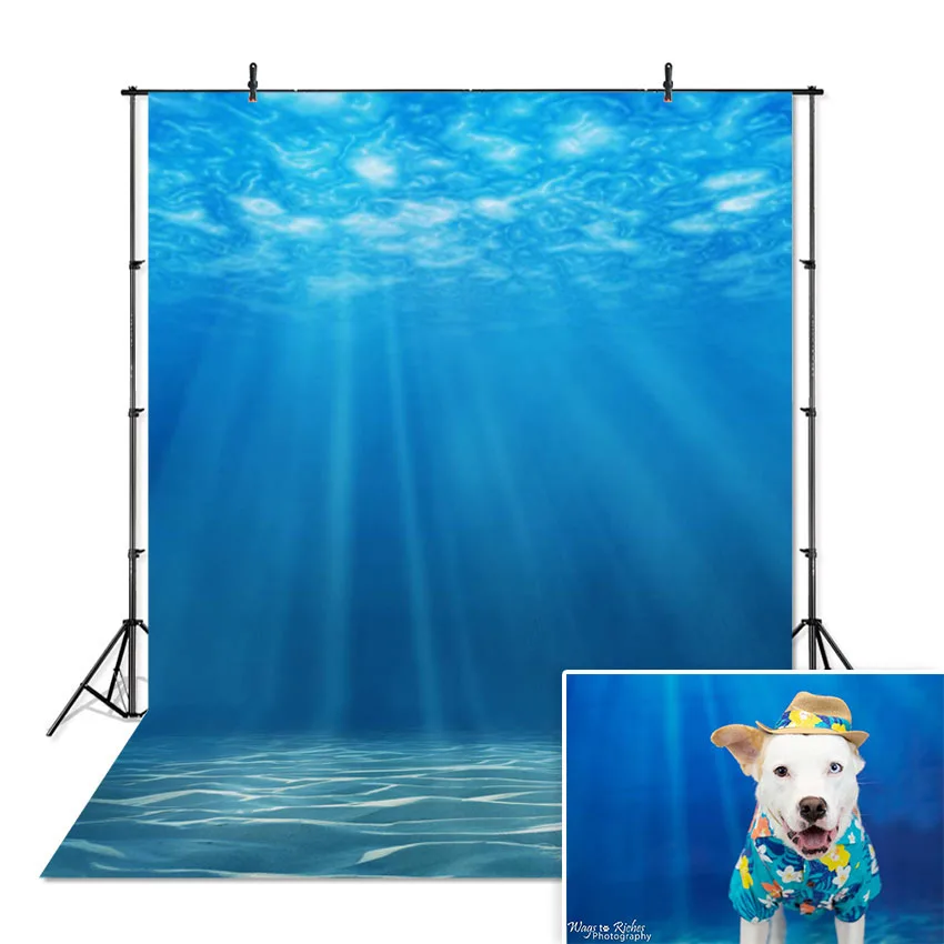Underwater World Photography Background Sunlight Deep Blue Water Sun Ray Backdrop Seabed Decoration Party Newborn Photo Studio |