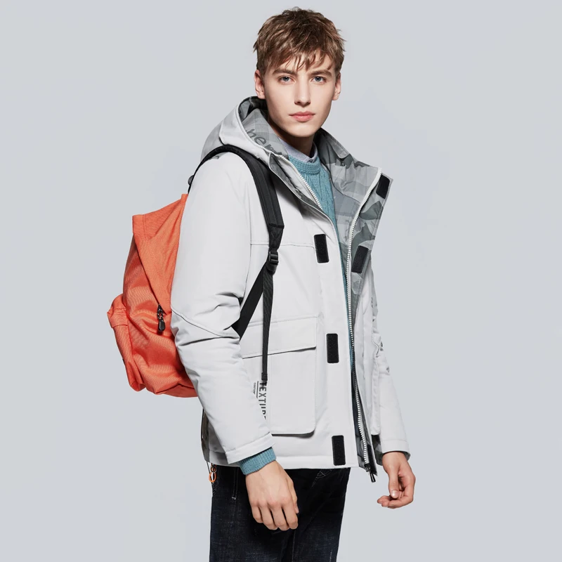 Winter men down jacket new 90% white duck down casual fashion high quality large white eider  windbreaker jacket for men